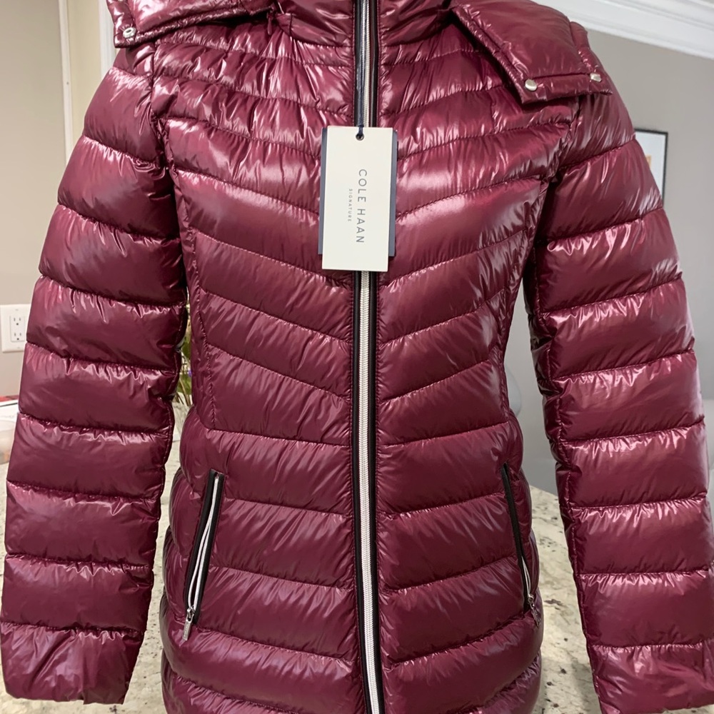 Lightweight coat Cole Haan glossy womens ultra S - Picture 3 of 8
